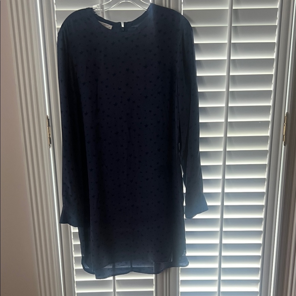Equipment Dark Blue Long Sleeve Dress